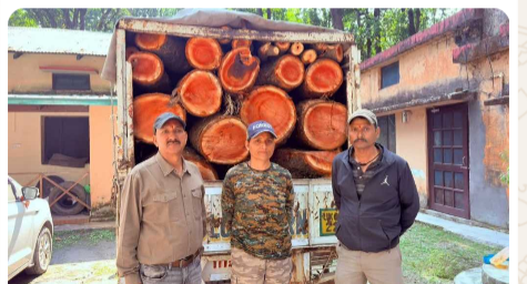 देहरादून IT में अवैध लकड़ी कटान का खुलासा—वन विभाग ने लकड़ी से भरी गाड़ी जब्त की